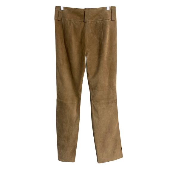 Tommy Hilfiger NWT suede leather pants women’s size 6 tan bootcut y2k $298 - Picture 2 of 5